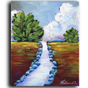 Original Painting Landscape Acrylic Canvas Small